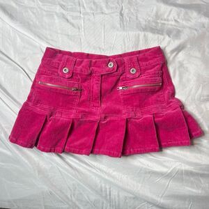 Vanilla Star Pink Corduroy Pleated Mini Skirt